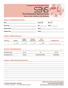 Picture of SENS Examiner Record Forms – Pre-K (25)