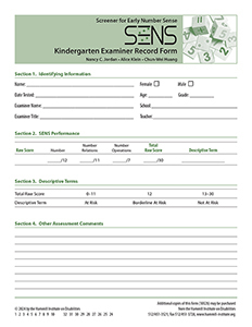 Picture of SENS Examiner Record Forms – Kindergarten (25)